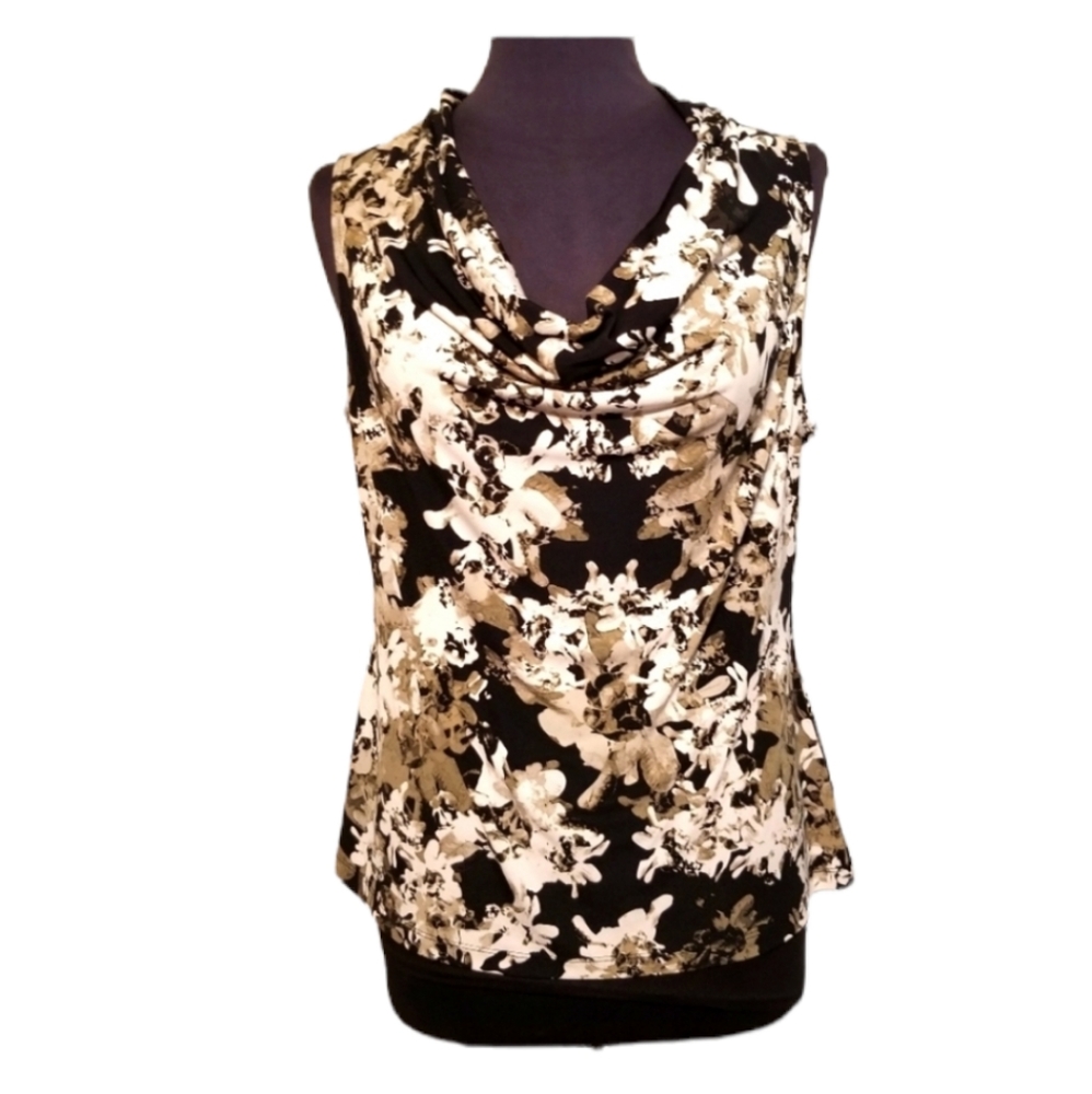 Marc New York Top Womens Size large Black White Sleeveless